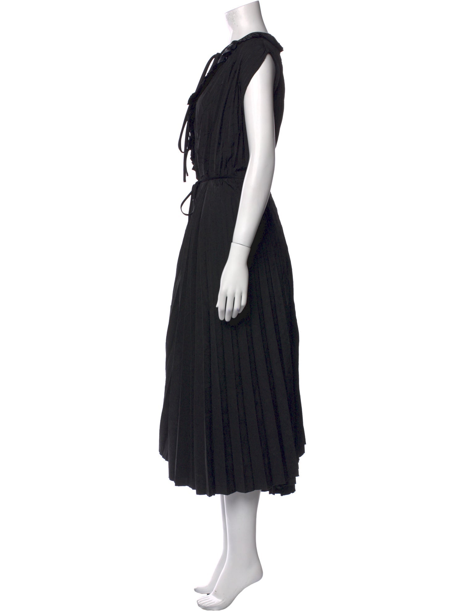 PLAN C V-Neck Midi Length Dress