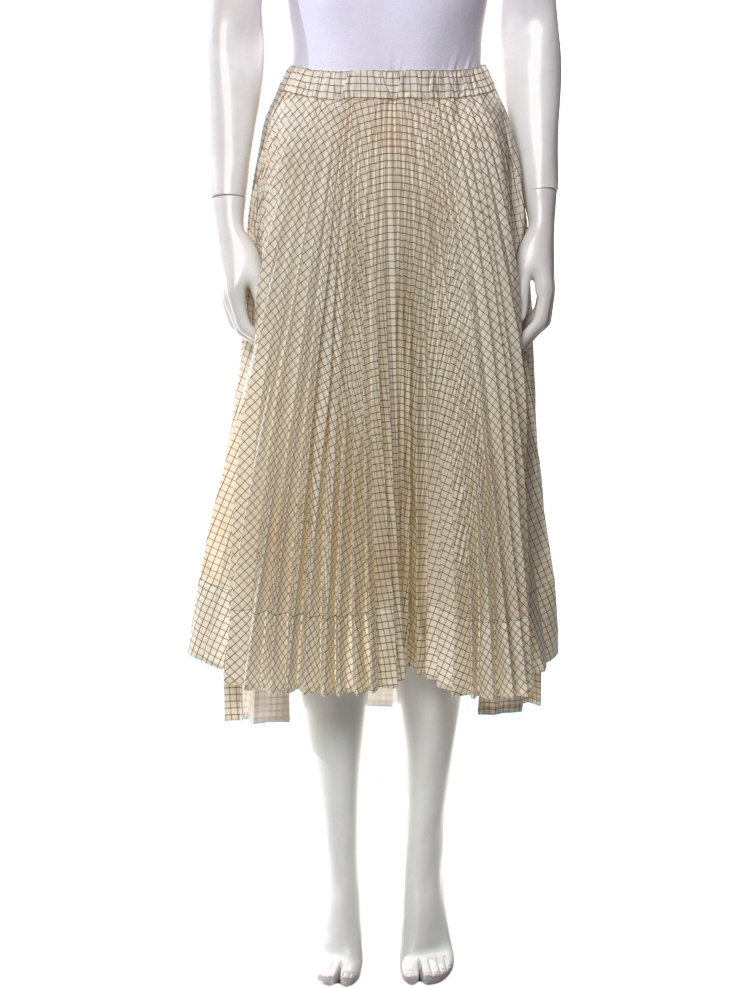 PLAN C Plaid Print Midi Length Skirt