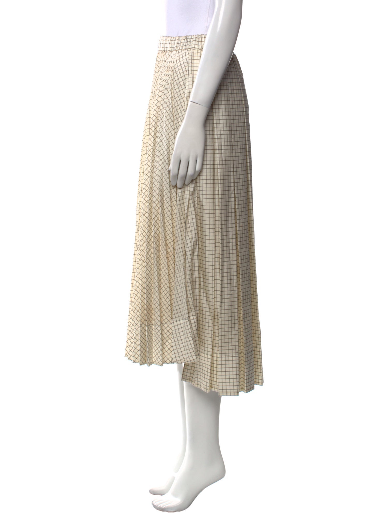 PLAN C Plaid Print Midi Length Skirt