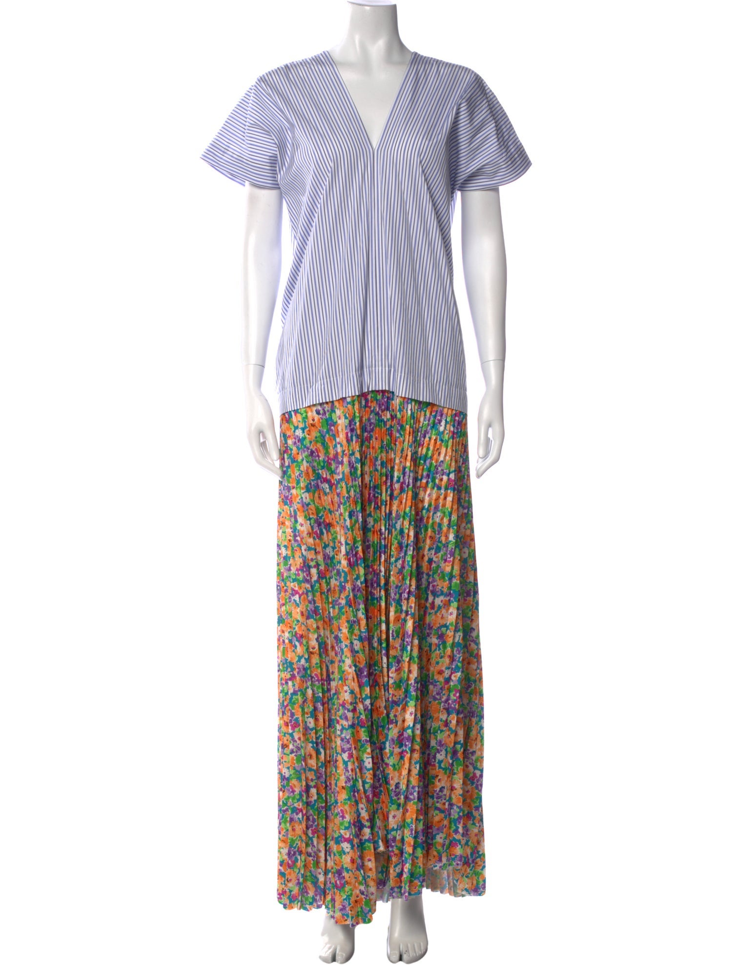 PLAN C Striped Long Dress