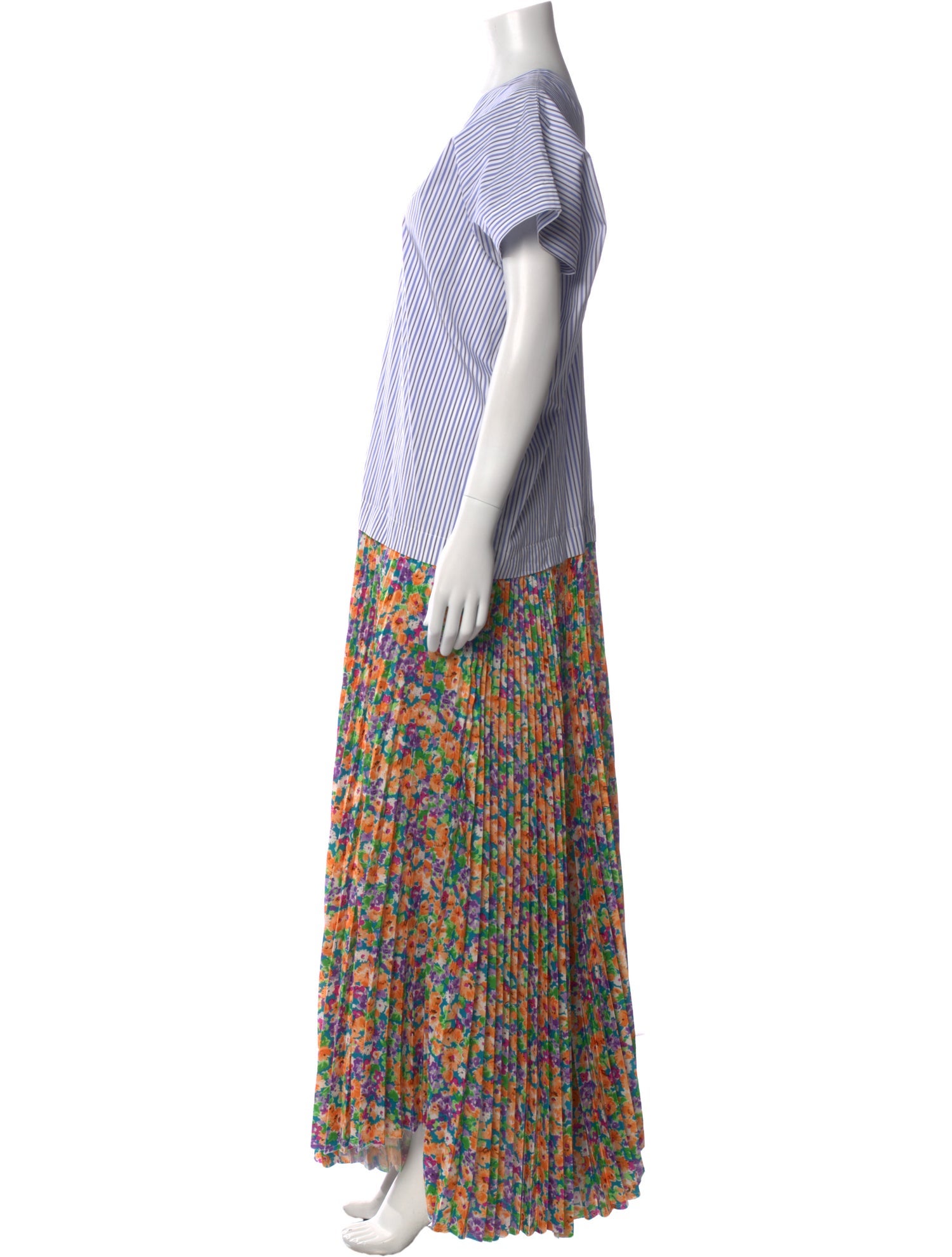 PLAN C Striped Long Dress