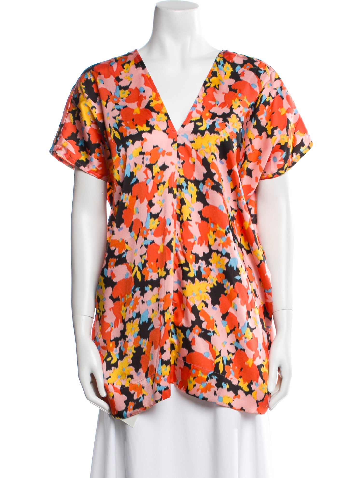 PLAN C Floral Print V-Neck Tunic