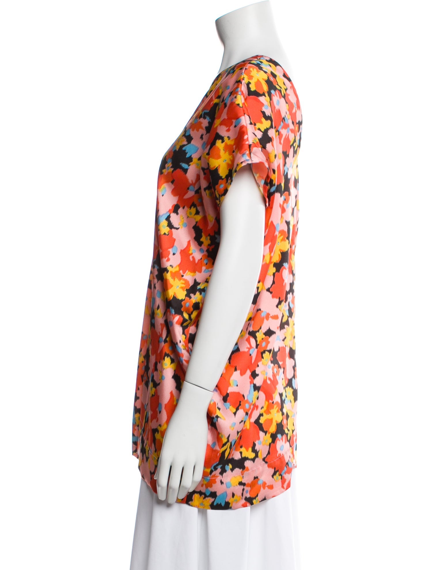 PLAN C Floral Print V-Neck Tunic