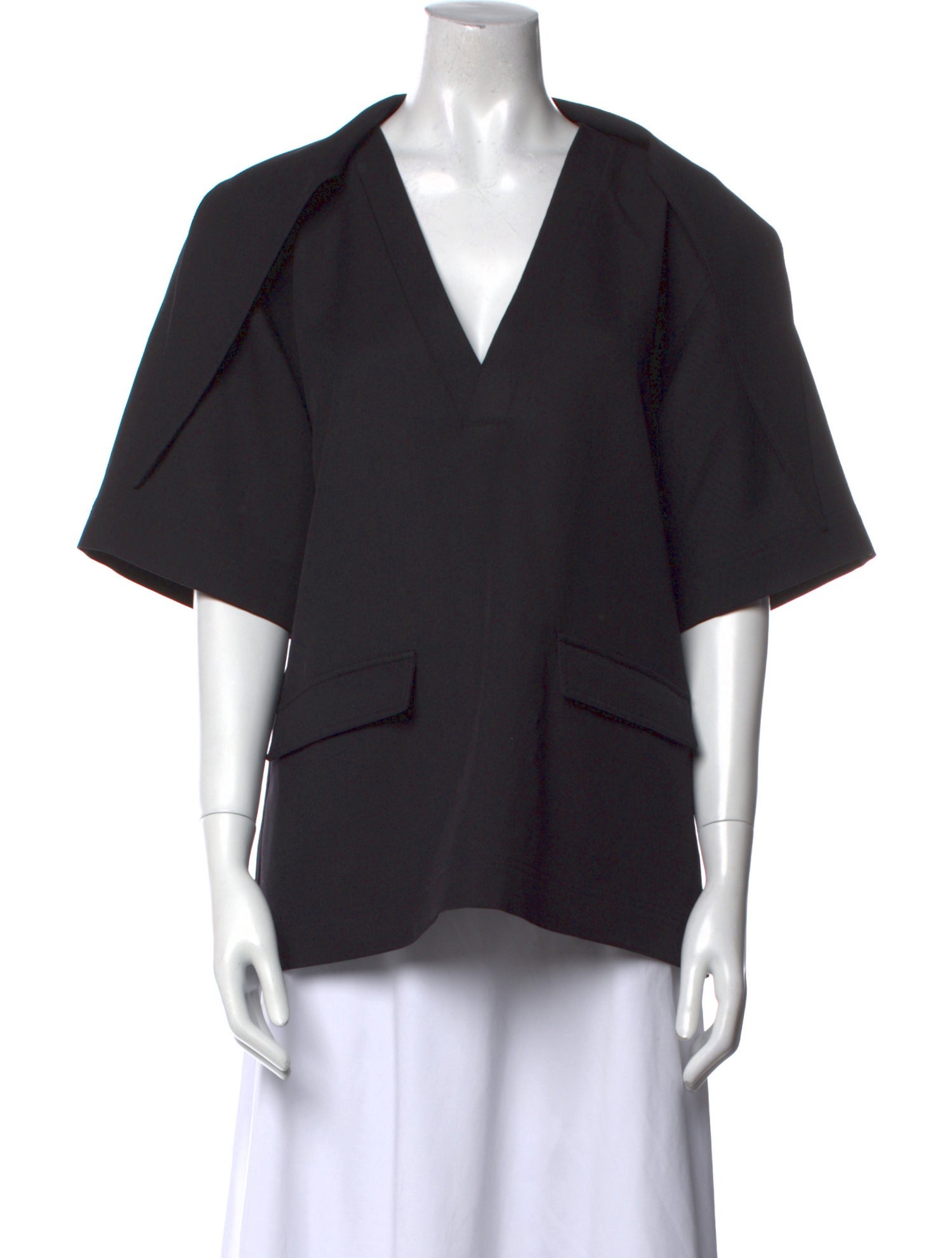 PLAN C Wool V-Neck Blouse