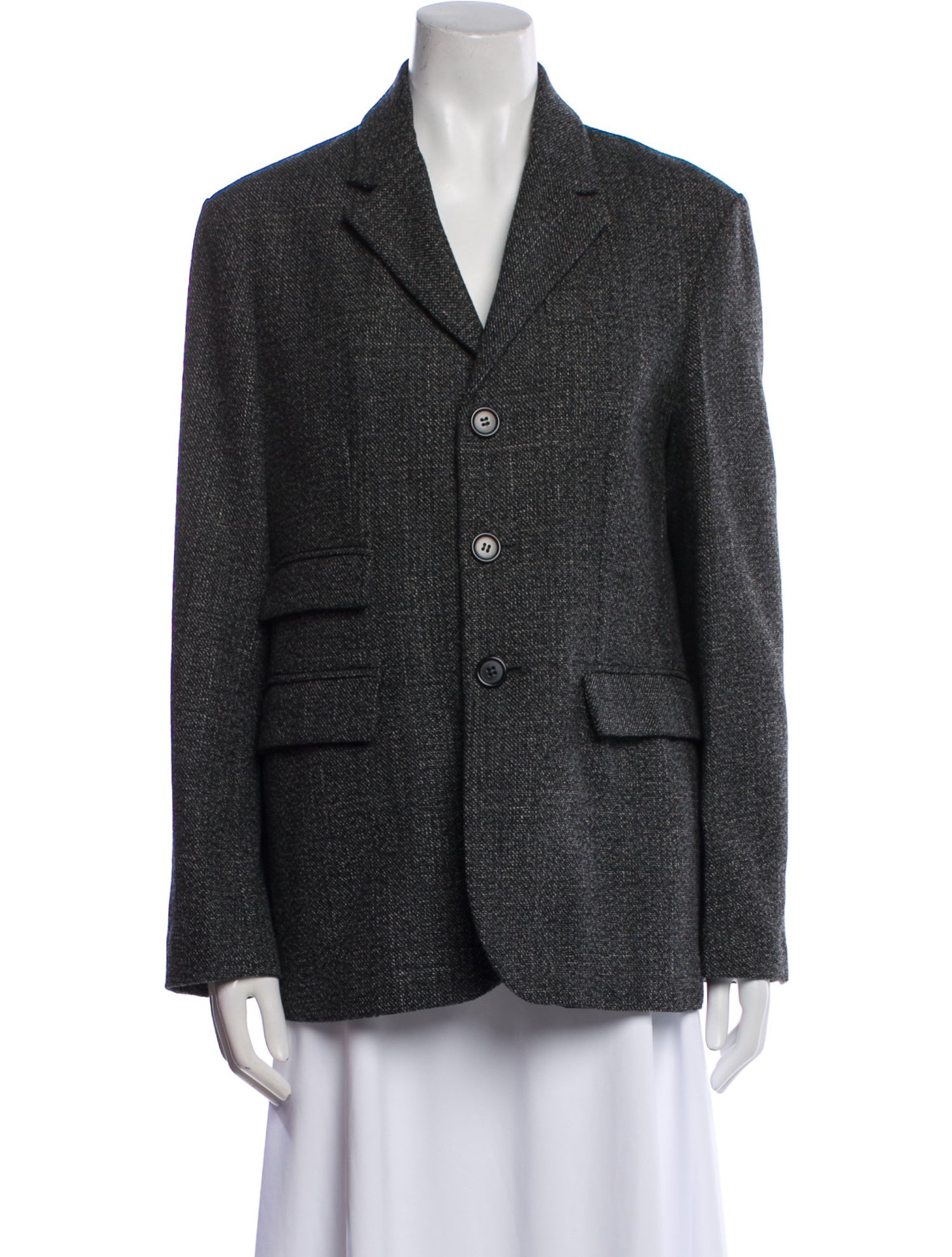 PLAN C Wool Tweed Pattern Blazer