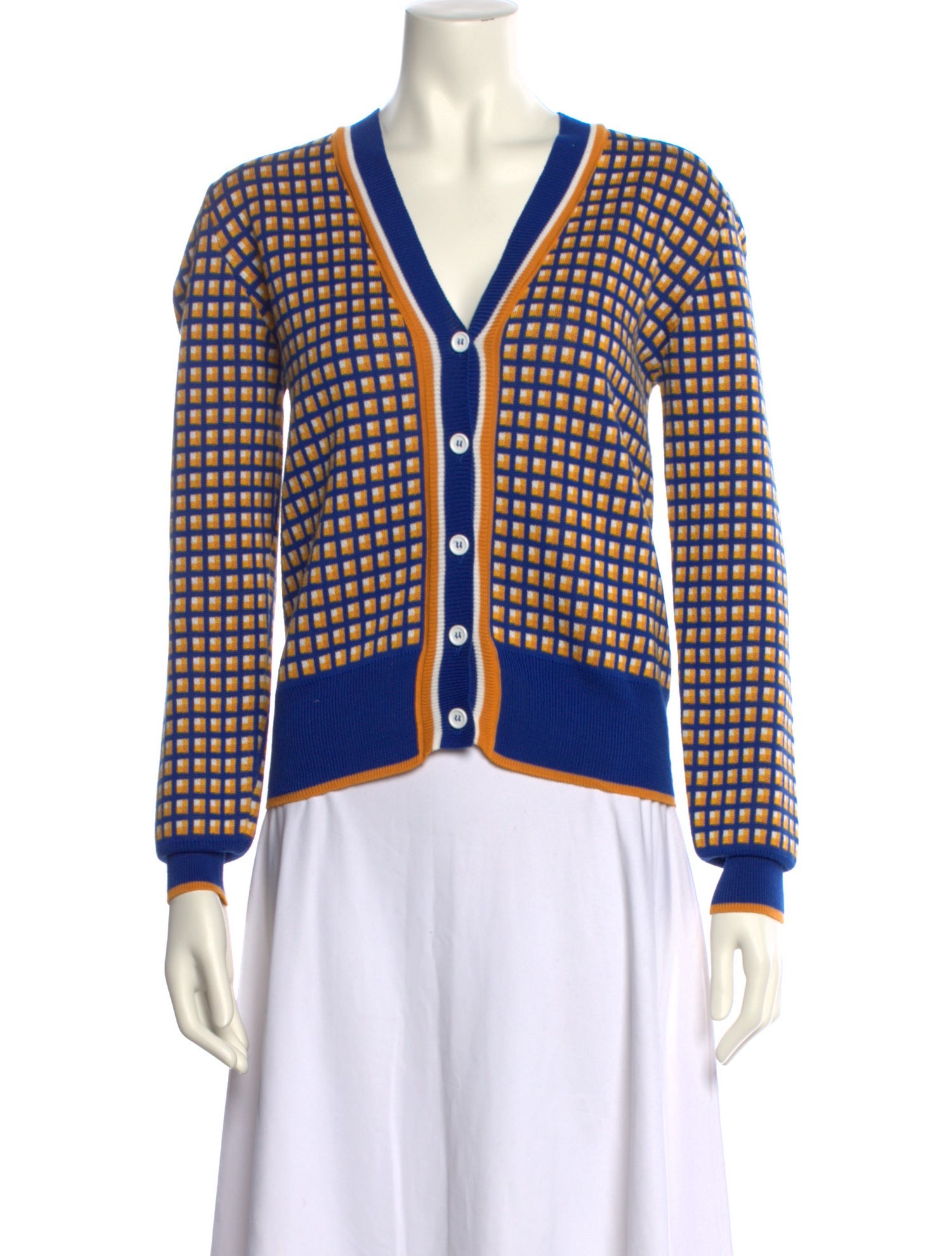 PLAN C Printed V-Neck Sweater