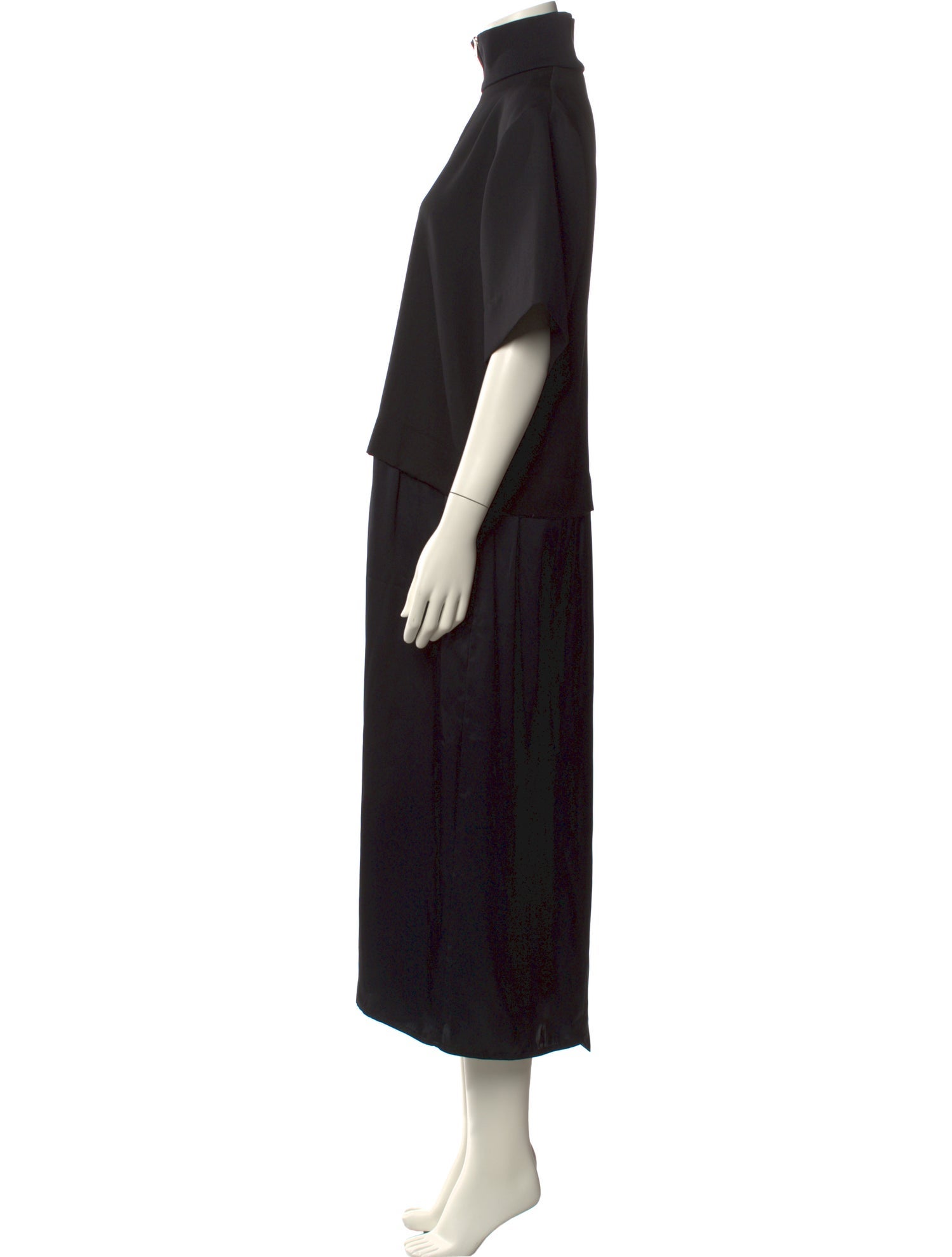 PLAN C Mock Neck Long Dress