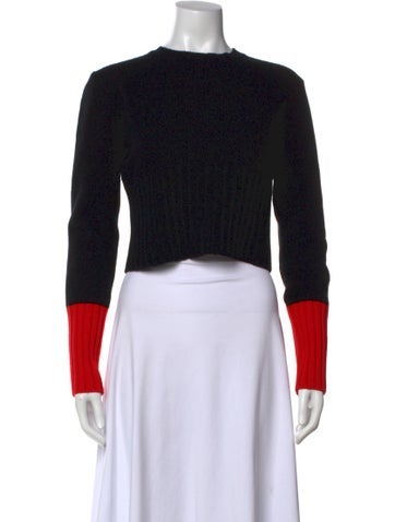 Pre-owned Plan C Wool Colorblock Pattern Sweater In Black