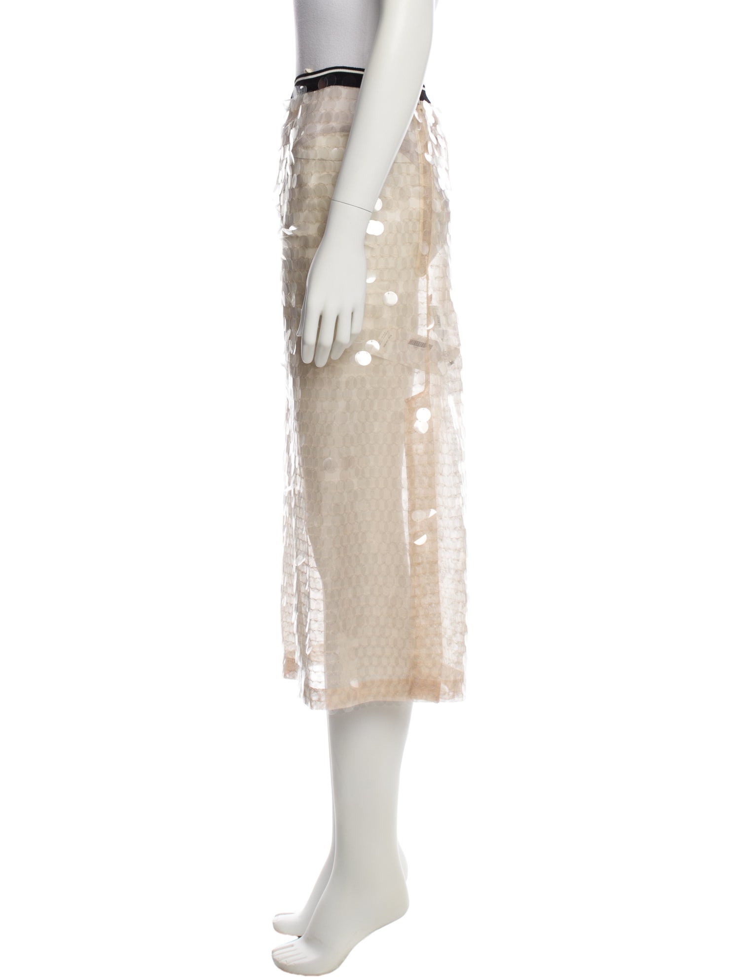 PLAN C Sequin Embellishments Knee-Length Skirt