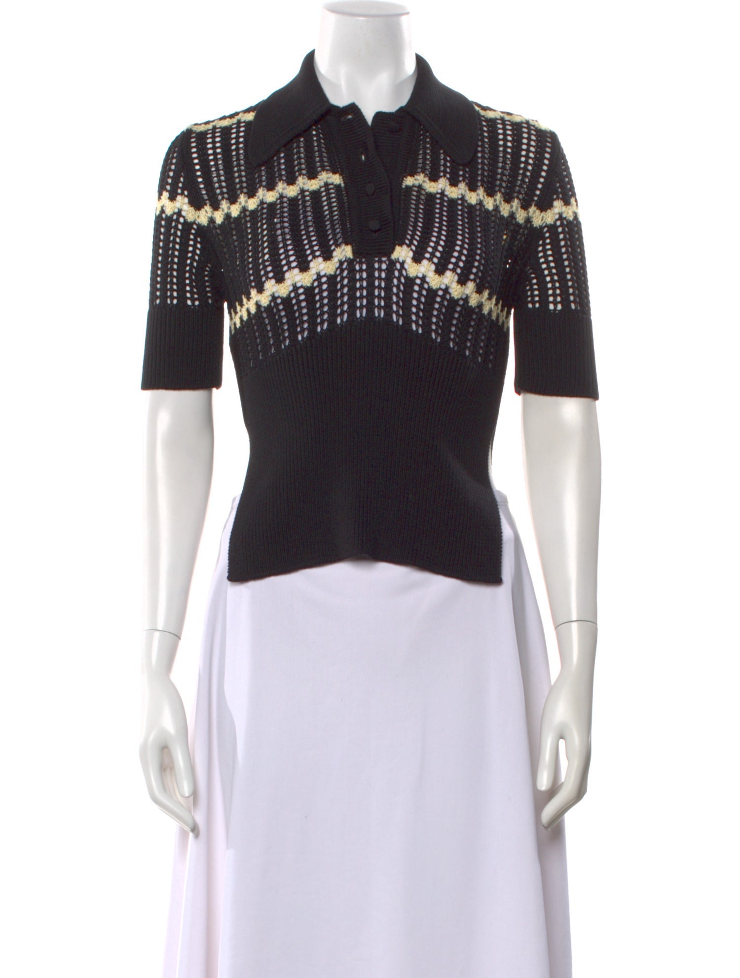 PLAN C Patterned Short Sleeve Polo