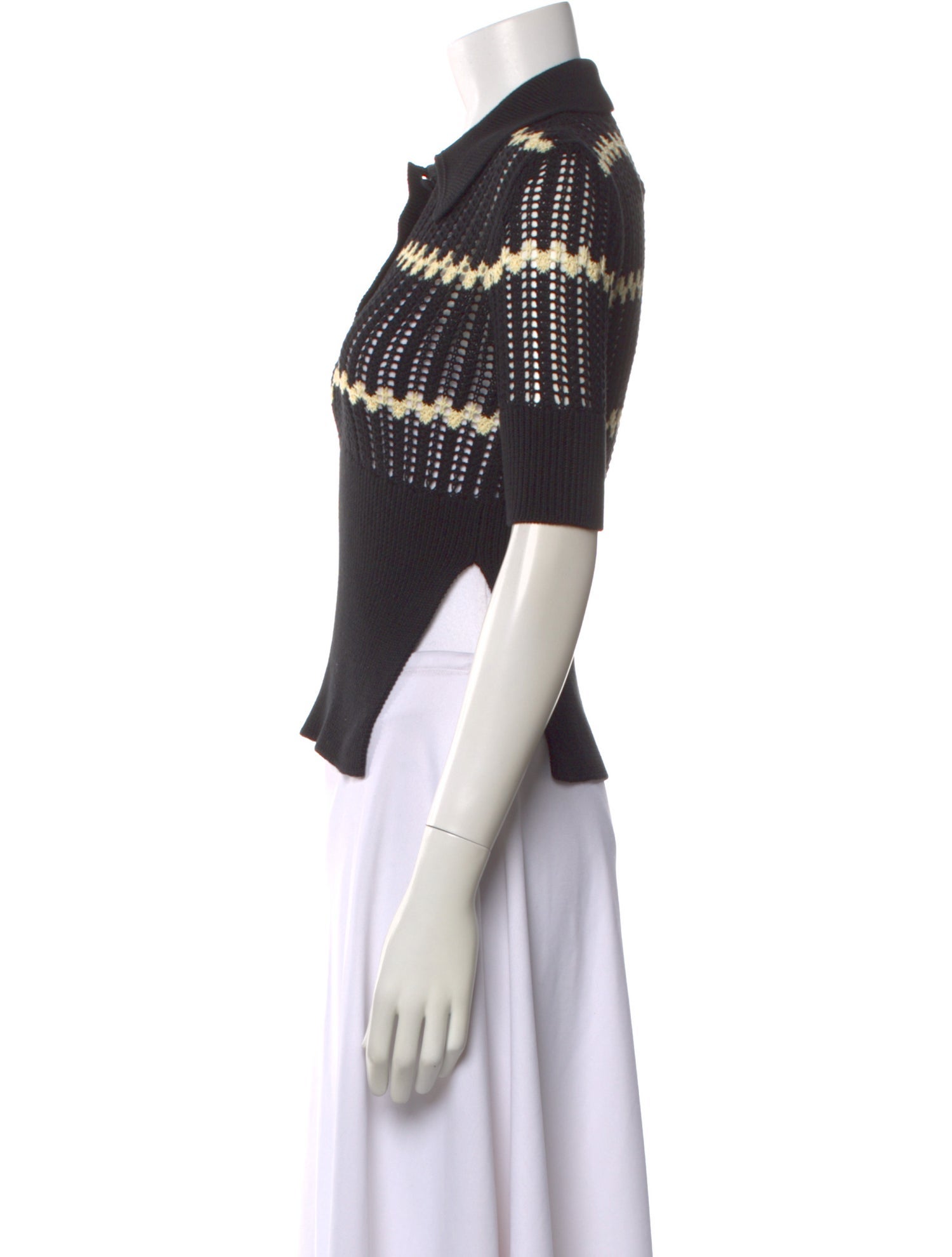 PLAN C Patterned Short Sleeve Polo