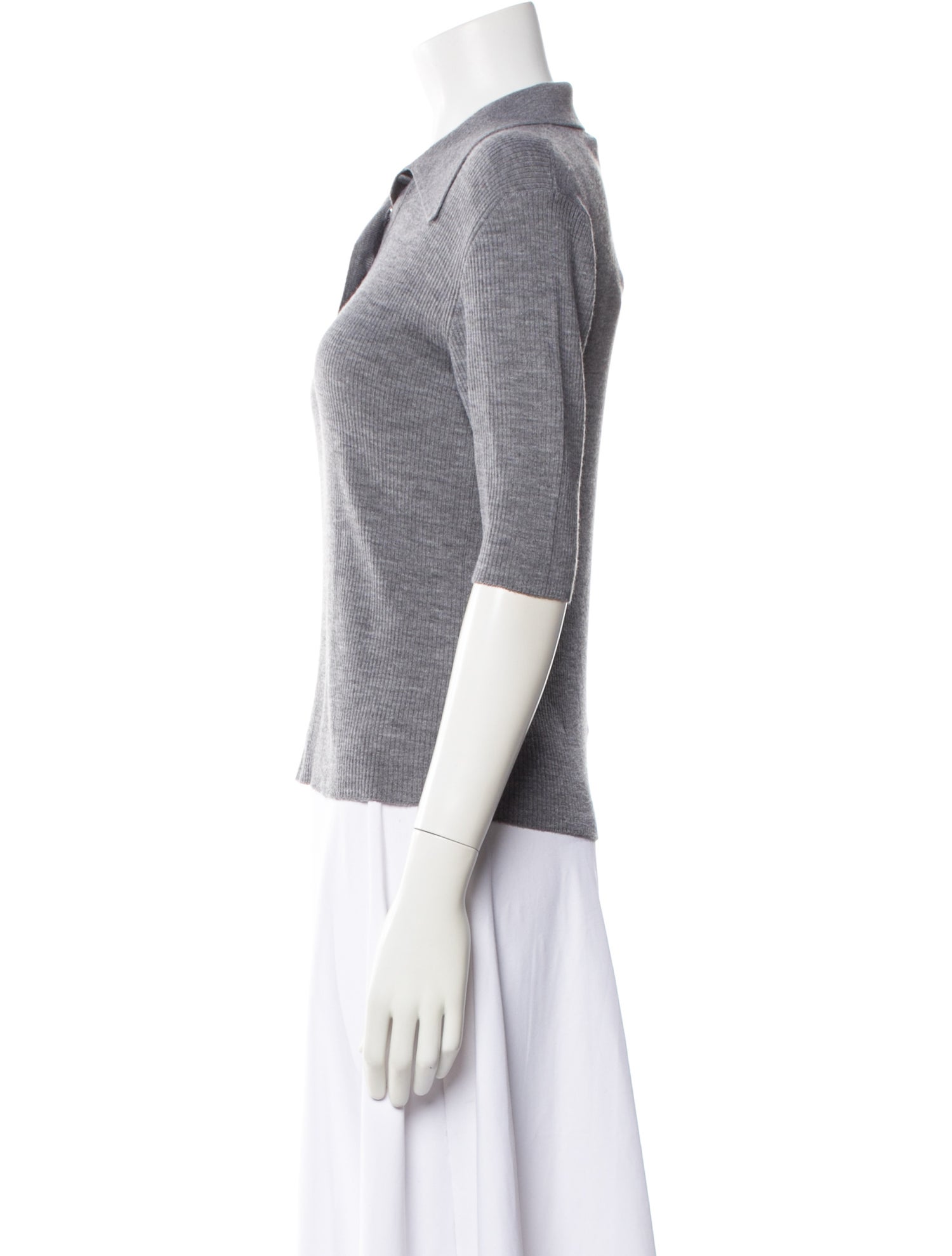 PLAN C Merino Wool Three-Quarter Sleeve Polo w/ Tags