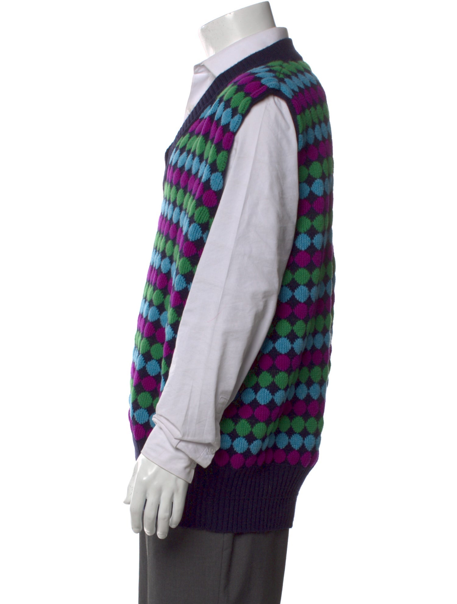 PLAN C Virgin Wool Polka Dot Print Pullover