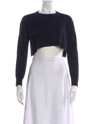 Pre-owned Plan C Virgin Wool Crew Neck Sweater In Black