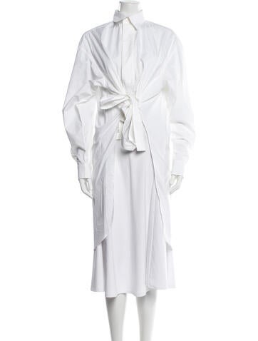 Pre-owned Plan C Long Sleeve Button-up Top In White
