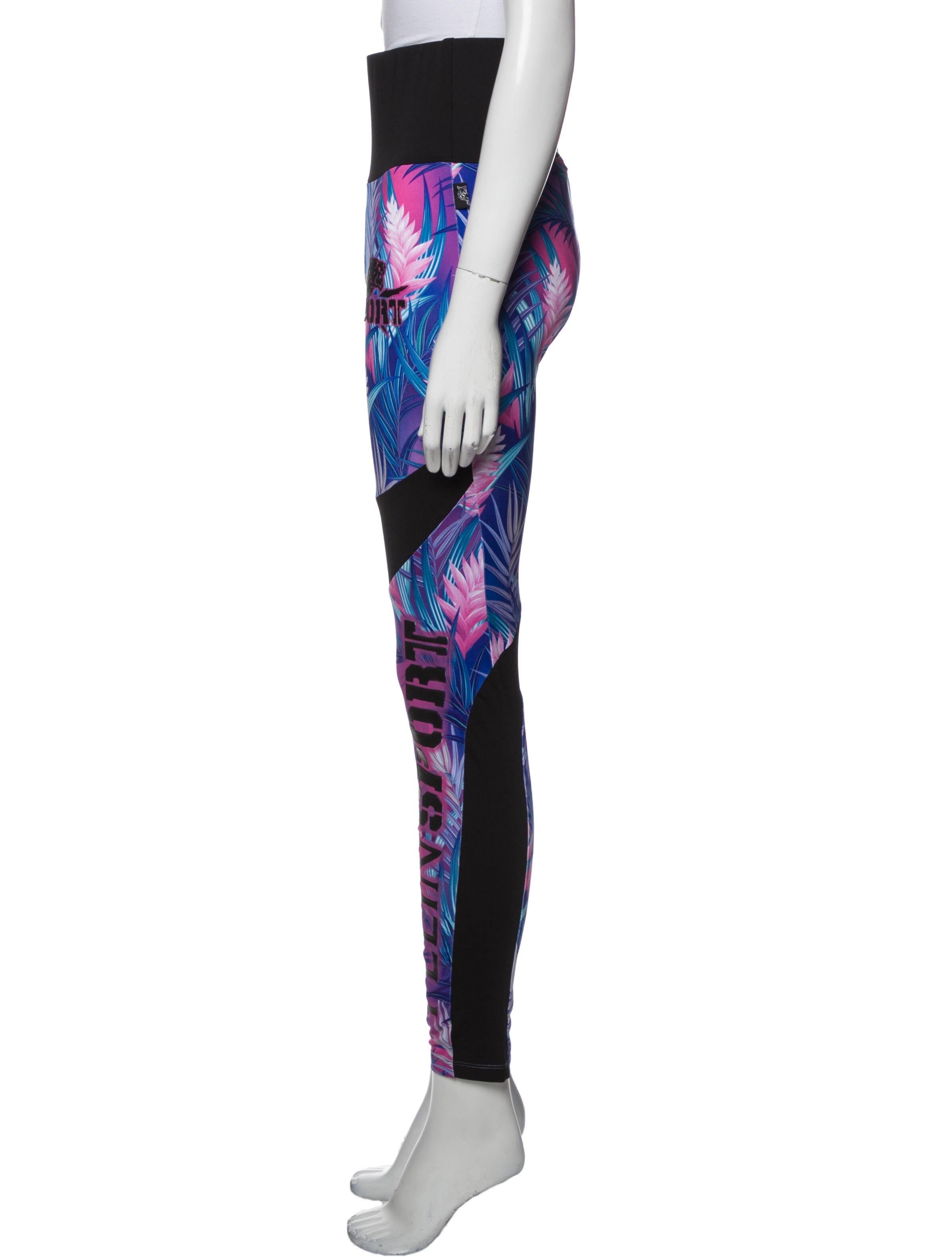 Plein Sport Floral Print Skinny Leg Pants w/ Tags