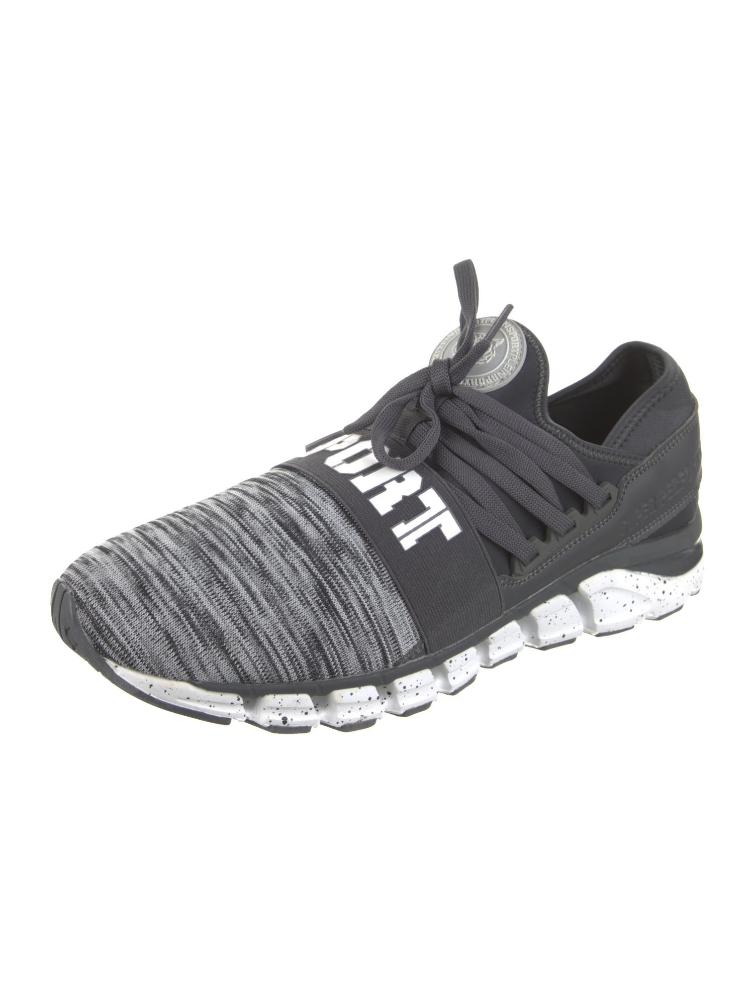 Plein Sport Graphic Print Leather Trim Embellishment Sneakers