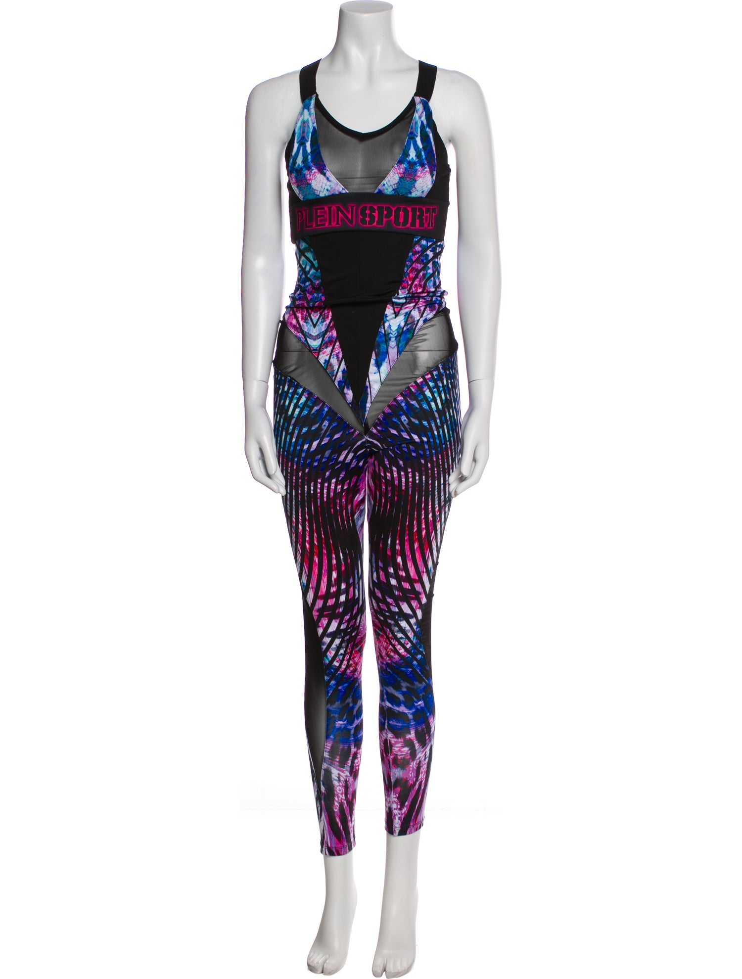 Plein Sport Printed Scoop Neck Jumpsuit w/ Tags