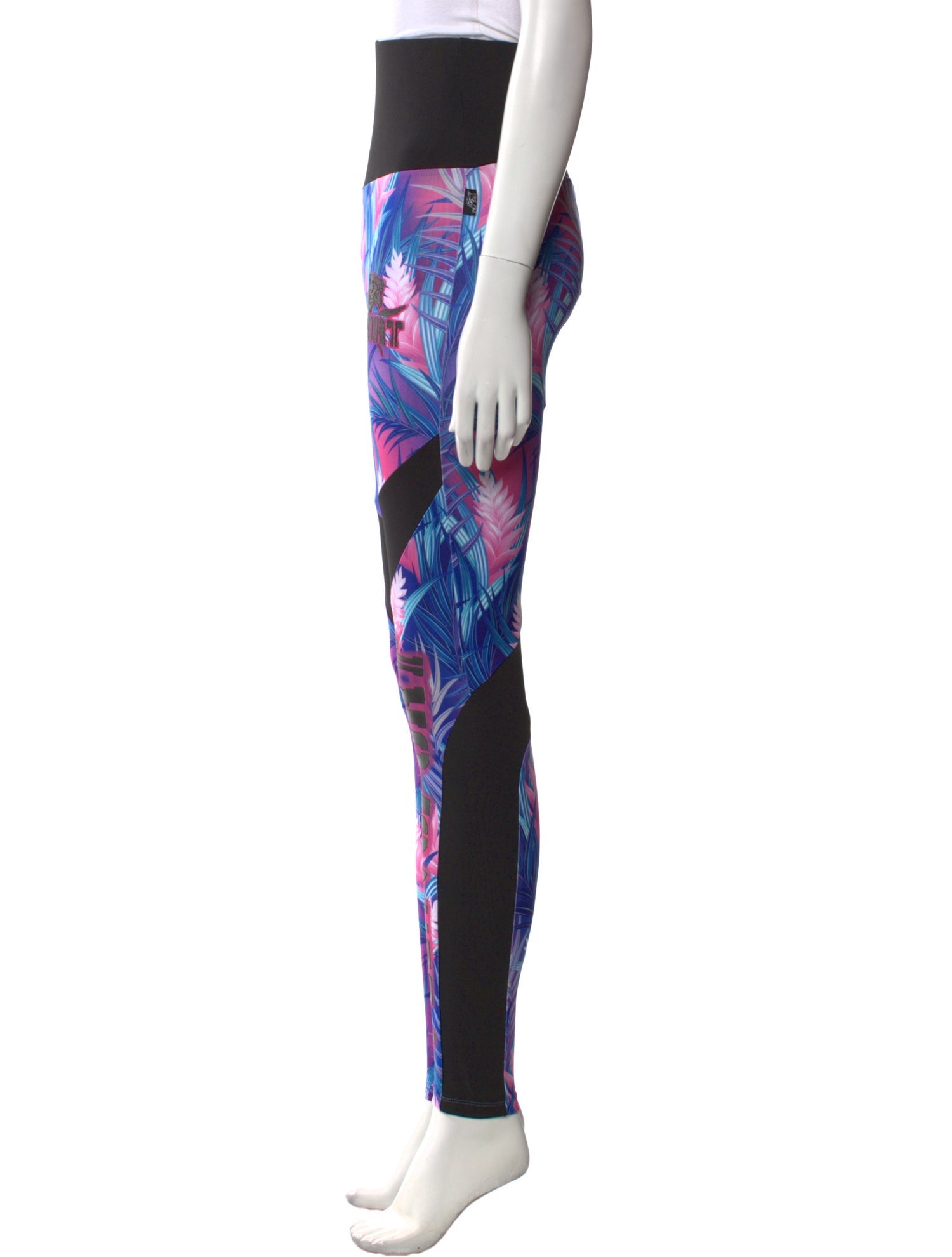 Plein Sport Floral Print Skinny Leg Pants