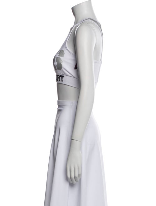 Plein Sport Graphic Print Scoop Neck Crop Top