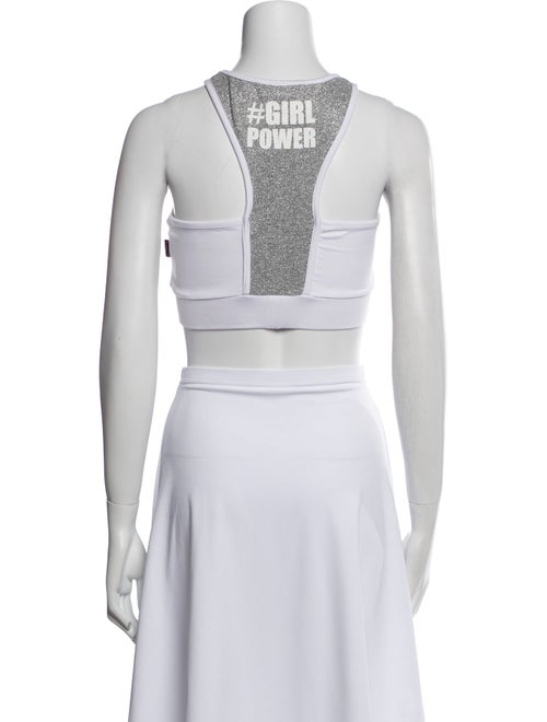 Plein Sport Graphic Print Scoop Neck Crop Top