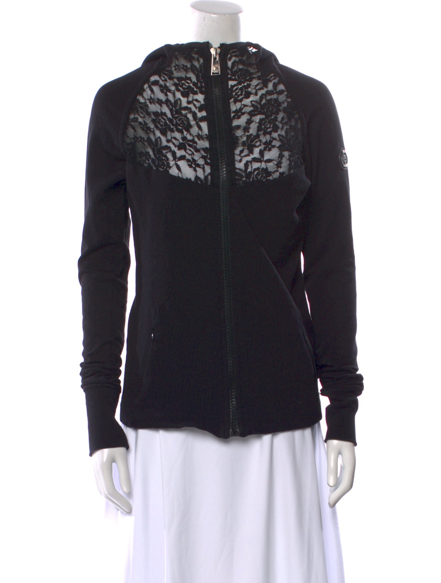Plein Sport Lace Pattern Mock Neck Sweatshirt