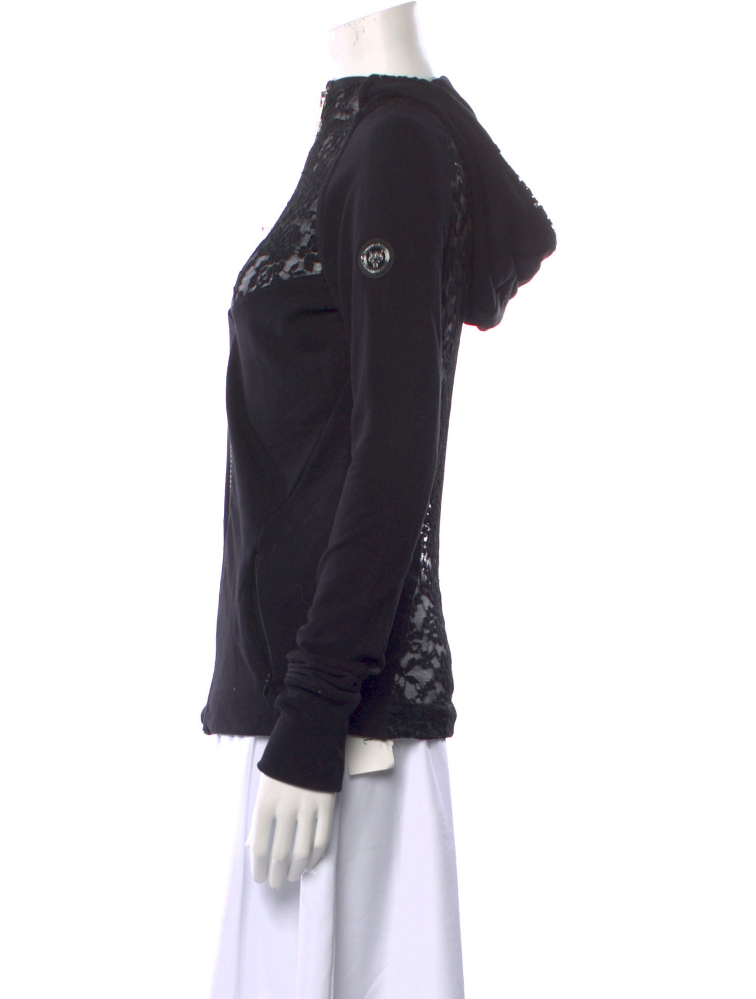 Plein Sport Lace Pattern Mock Neck Sweatshirt