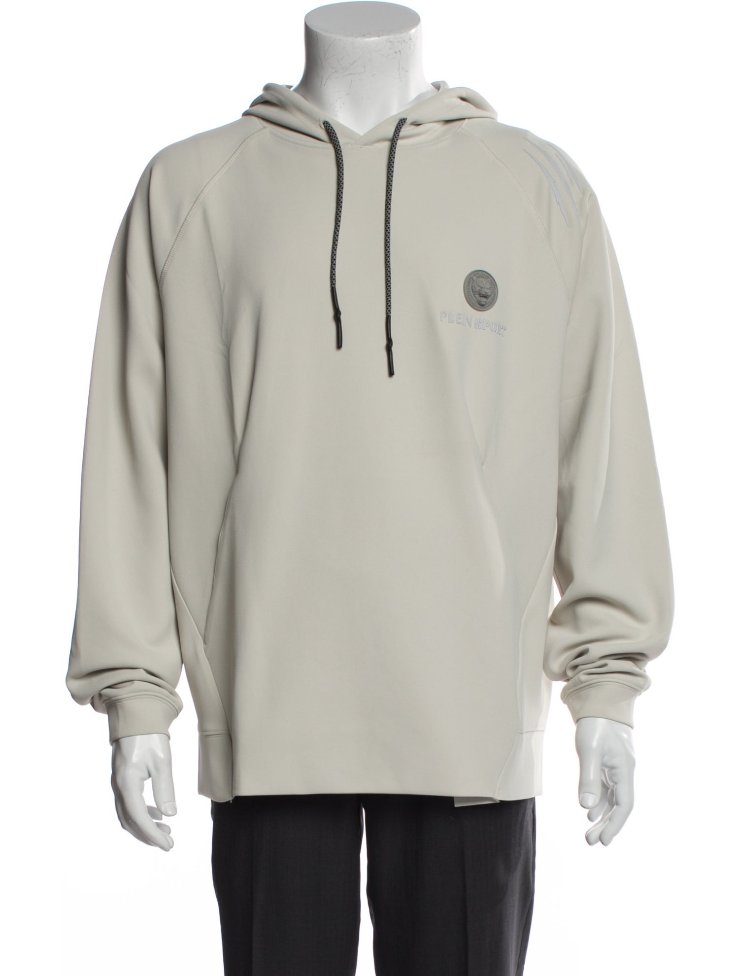 Plein Sport Graphic Print V-Neck Hoodie w/ Tags