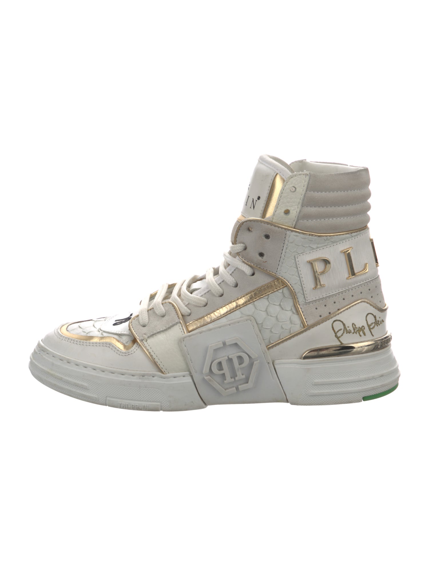 Plein Sport Leather Colorblock Pattern Sneakers