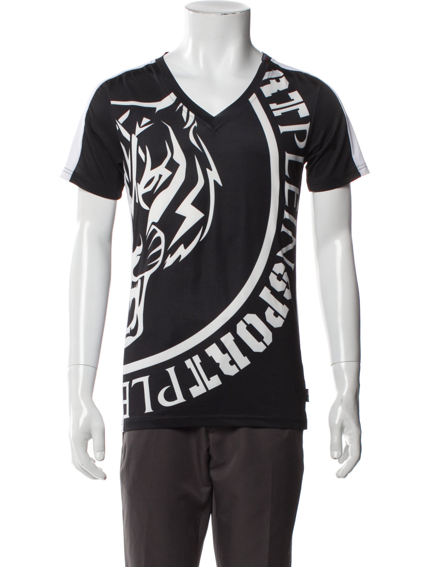 Plein Sport Graphic Print V-Neck T-Shirt