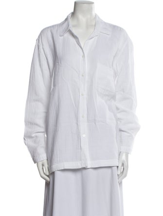 Pour Les Femmes Long Sleeve Button-Up Top