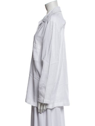 Pour Les Femmes Long Sleeve Button-Up Top