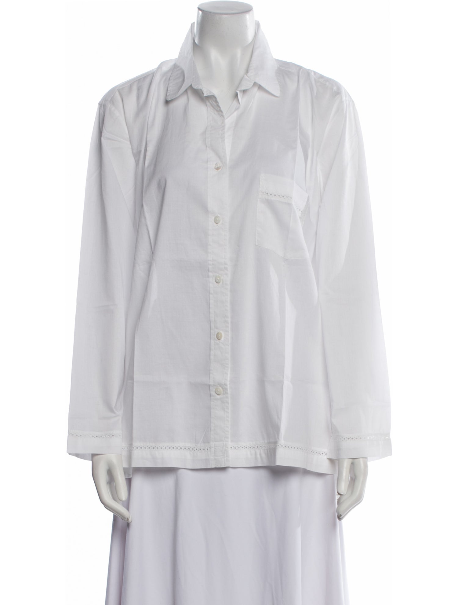 Pour Les Femmes Long Sleeve Button-Up Top