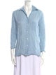 Pour Les Femmes Three-Quarter Sleeve Button-Up Top