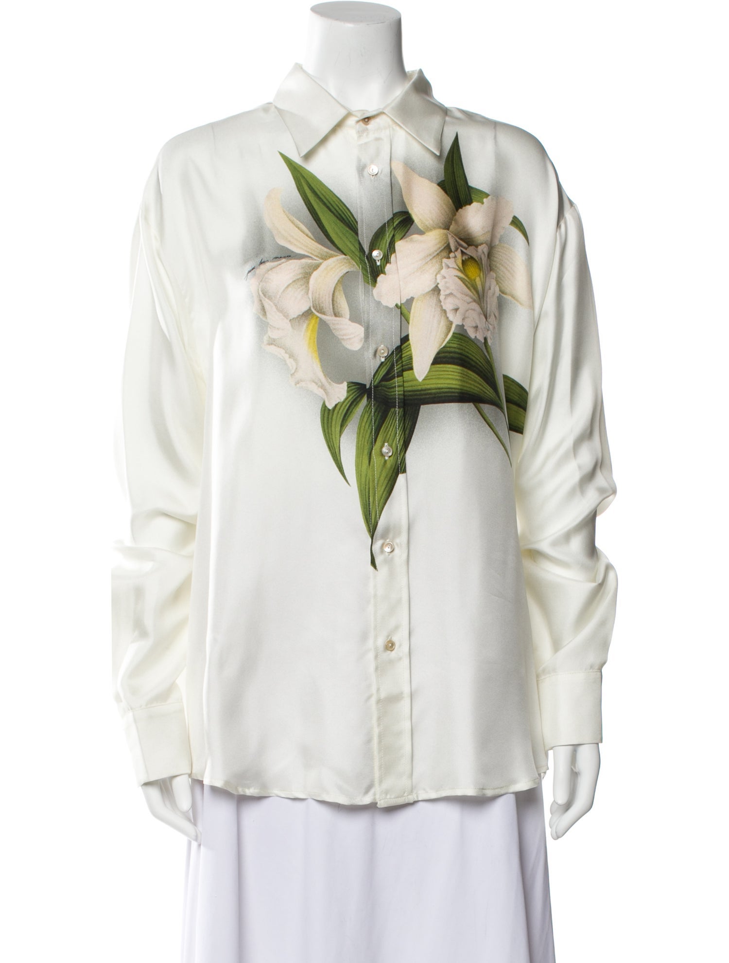 Pierre-Louis Mascia Silk Long Sleeve Button-Up Top