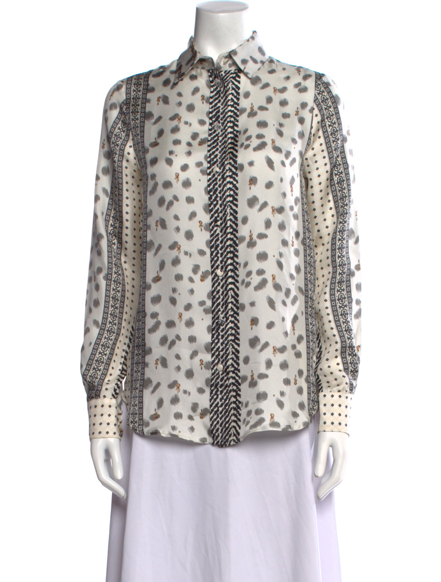 Pierre-Louis Mascia Silk Printed Button-Up Top