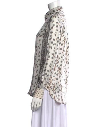 Pierre-Louis Mascia Silk Printed Button-Up Top