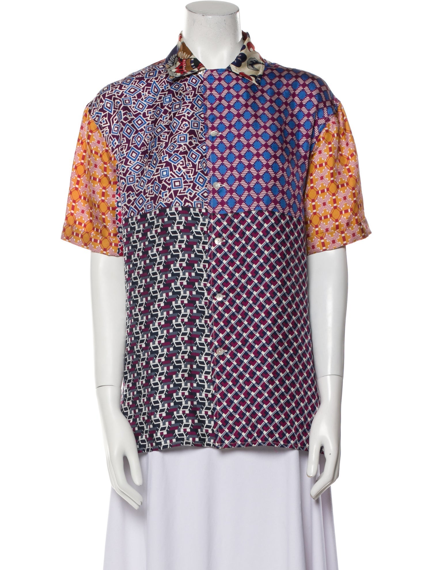 Pierre-Louis Mascia Silk Printed Button-Up Top