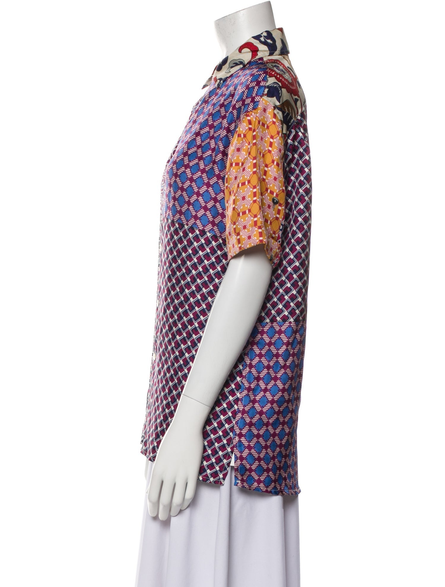 Pierre-Louis Mascia Silk Printed Button-Up Top