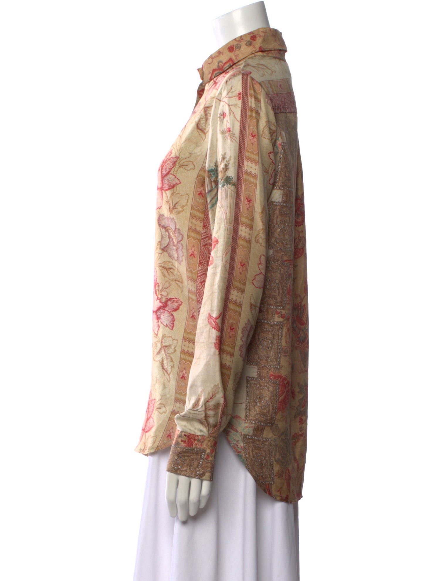 Pierre-Louis Mascia Silk Floral Print Button-Up Top