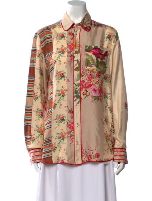 Pierre-Louis Mascia Silk Floral Print Button-Up Top