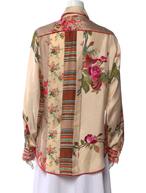 Pierre-Louis Mascia Silk Floral Print Button-Up Top