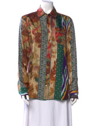 Pierre-Louis Mascia Silk Printed Button-Up Top