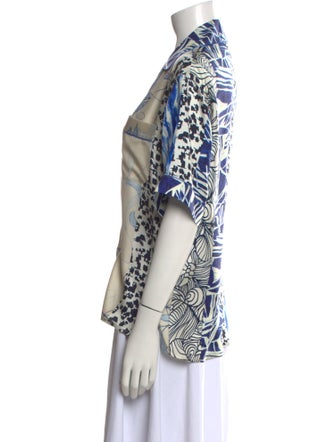 Pierre-Louis Mascia Silk Printed Button-Up Top