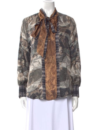 Pierre-Louis Mascia Silk Printed Button-Up Top