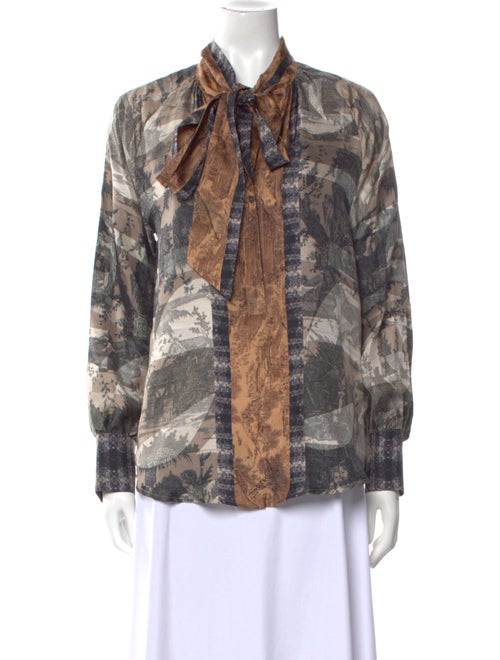 Pierre-Louis Mascia Silk Printed Button-Up Top