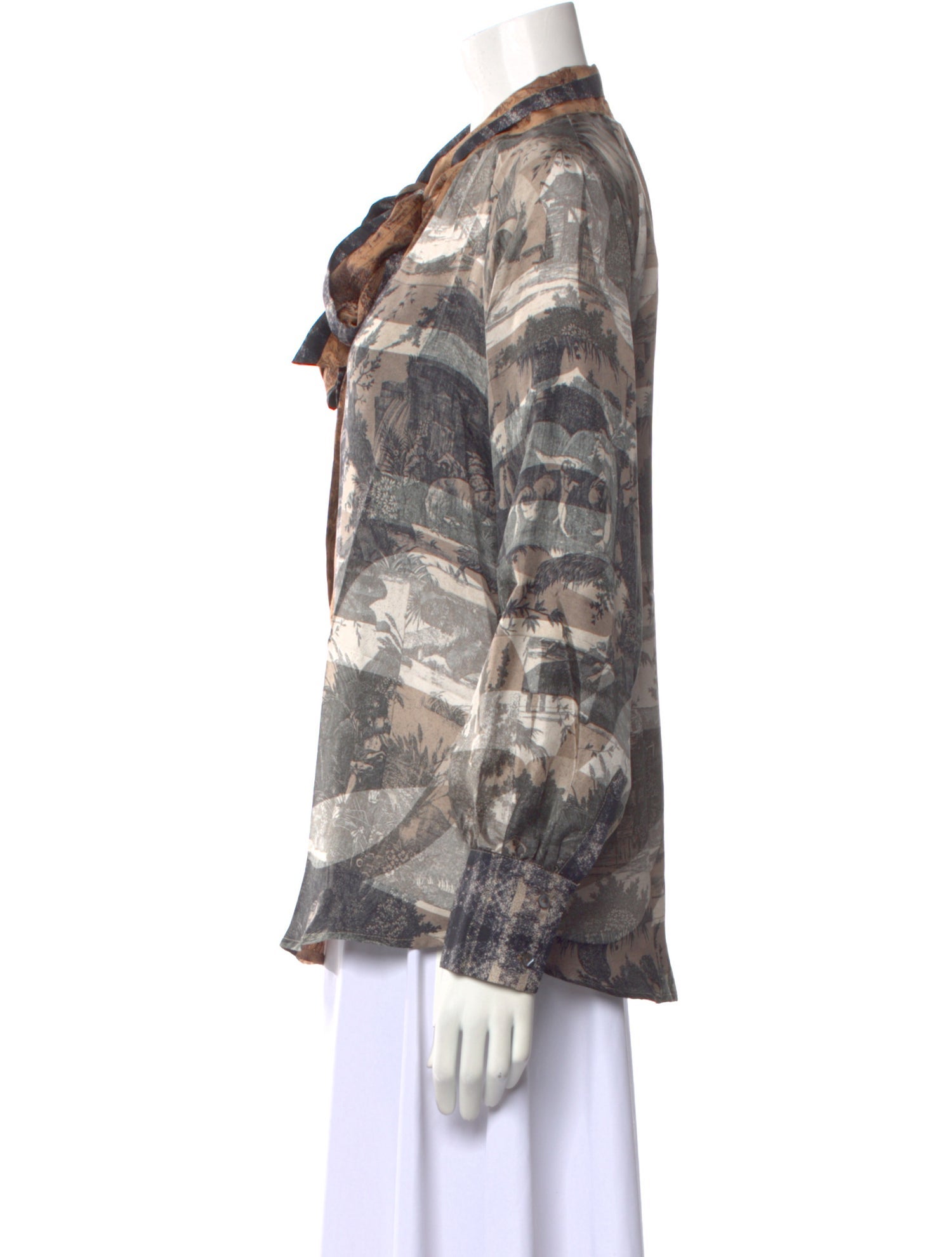 Pierre-Louis Mascia Silk Printed Button-Up Top