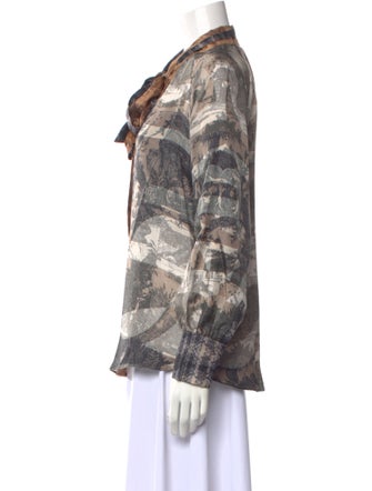 Pierre-Louis Mascia Silk Printed Button-Up Top