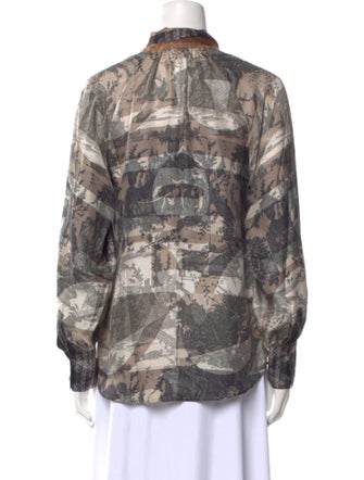 Pierre-Louis Mascia Silk Printed Button-Up Top