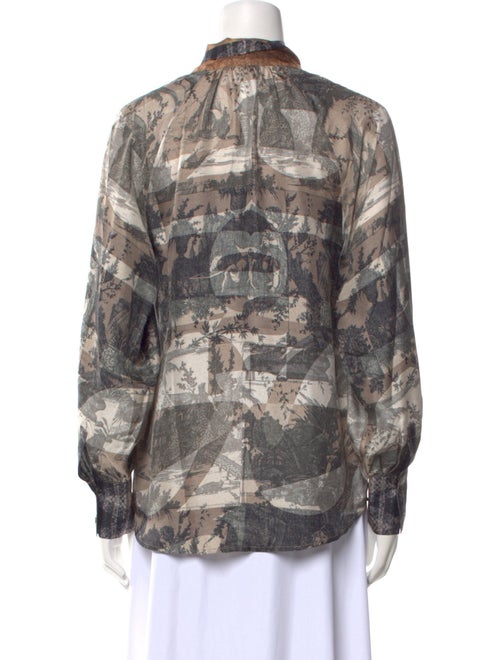 Pierre-Louis Mascia Silk Printed Button-Up Top